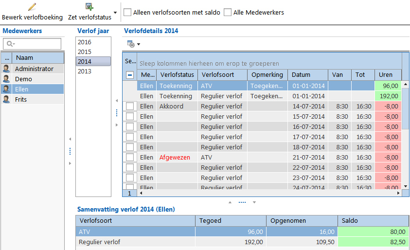 VerlofOverzicht